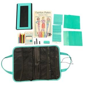 Fashion Plates Design Coloring Kit with Teal Case 2014 Kahootz